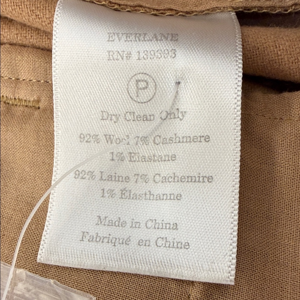 Everlane Women’s Camel Dress Pants Size 10. Wool and Cashmere Blend. - Picture 4 of 6
